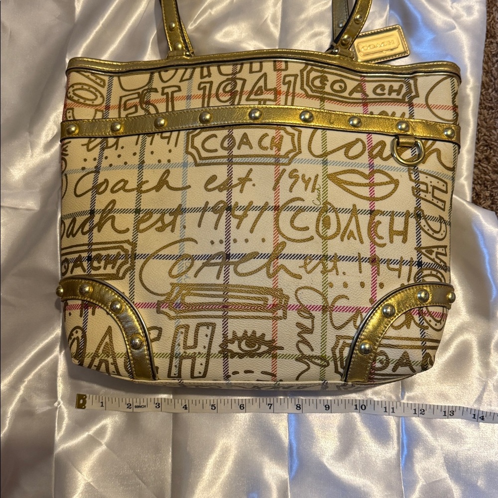 Coach Heritage Tattersall Graffiti Tote vintage 
16